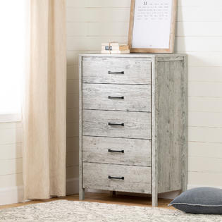 South Shore Gravity 5 Drawer Chest Dresser Seaside Pine