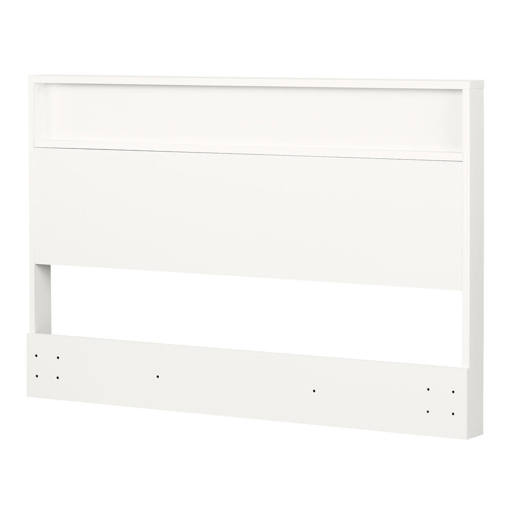 South Shore Kanagane Headboard with Storage Shelf- Pure White