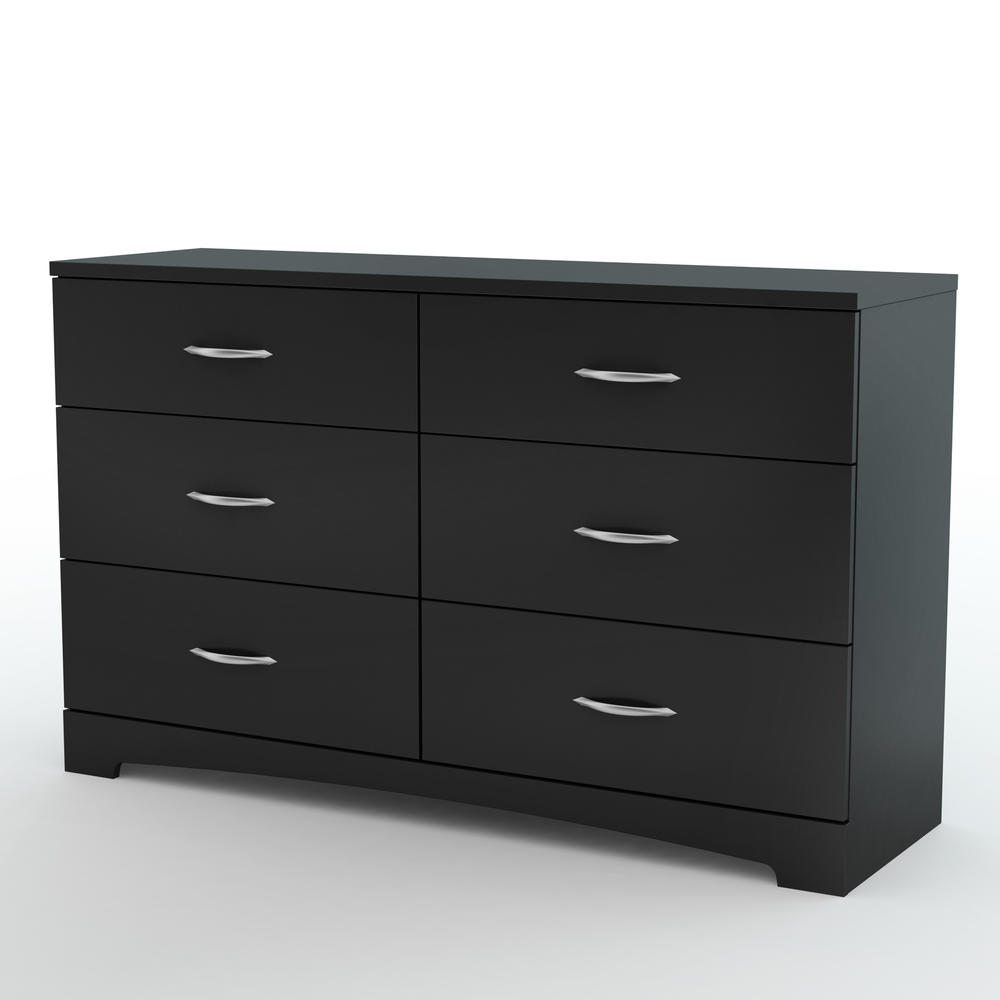 South Shore Step One 6-Drawer Double Dresser- Pure Black