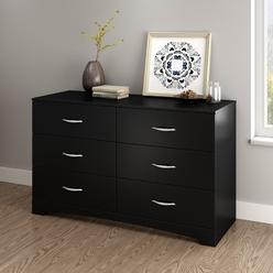 South Shore Step One 6-Drawer Double Dresser, Pure Black