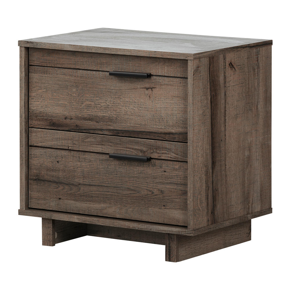 South Shore Fynn 2-Drawer Nightstand - End Table with Storage- Fall Oak