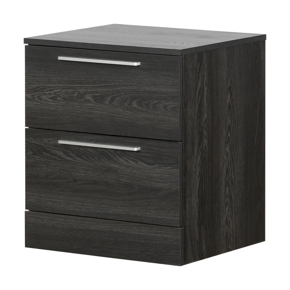 South Shore Step One Essential 2-Drawer Nightstand - End Table with Storage- Gray Oak