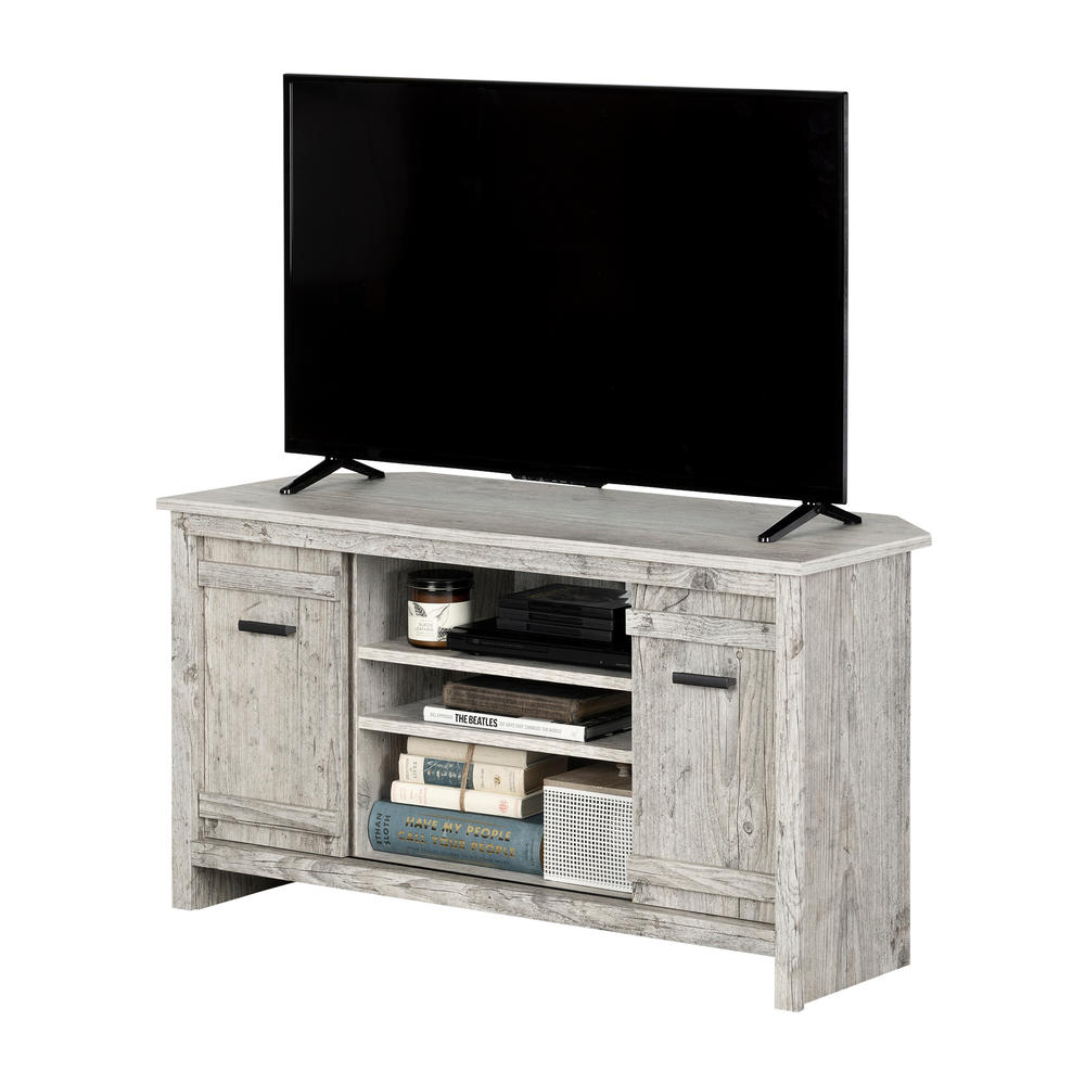 South Shore Exhibit Corner TV Stand, for TVs up to 42''- Seaside Pine