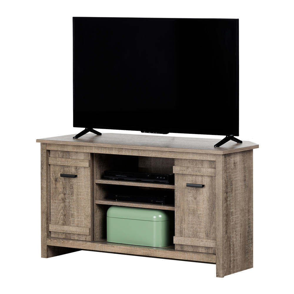 South Shore Exhibit Corner TV Stand, for TVs up to 42''- Weathered Oak