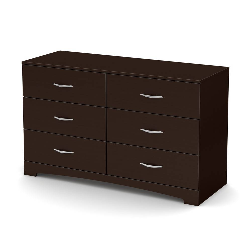 South Shore Step One 6 Drawer Double Dresser Chocolate