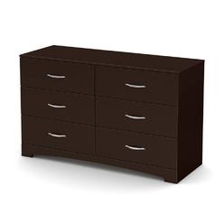 South Shore Step One 6-Drawer Double Dresser, Chocolate