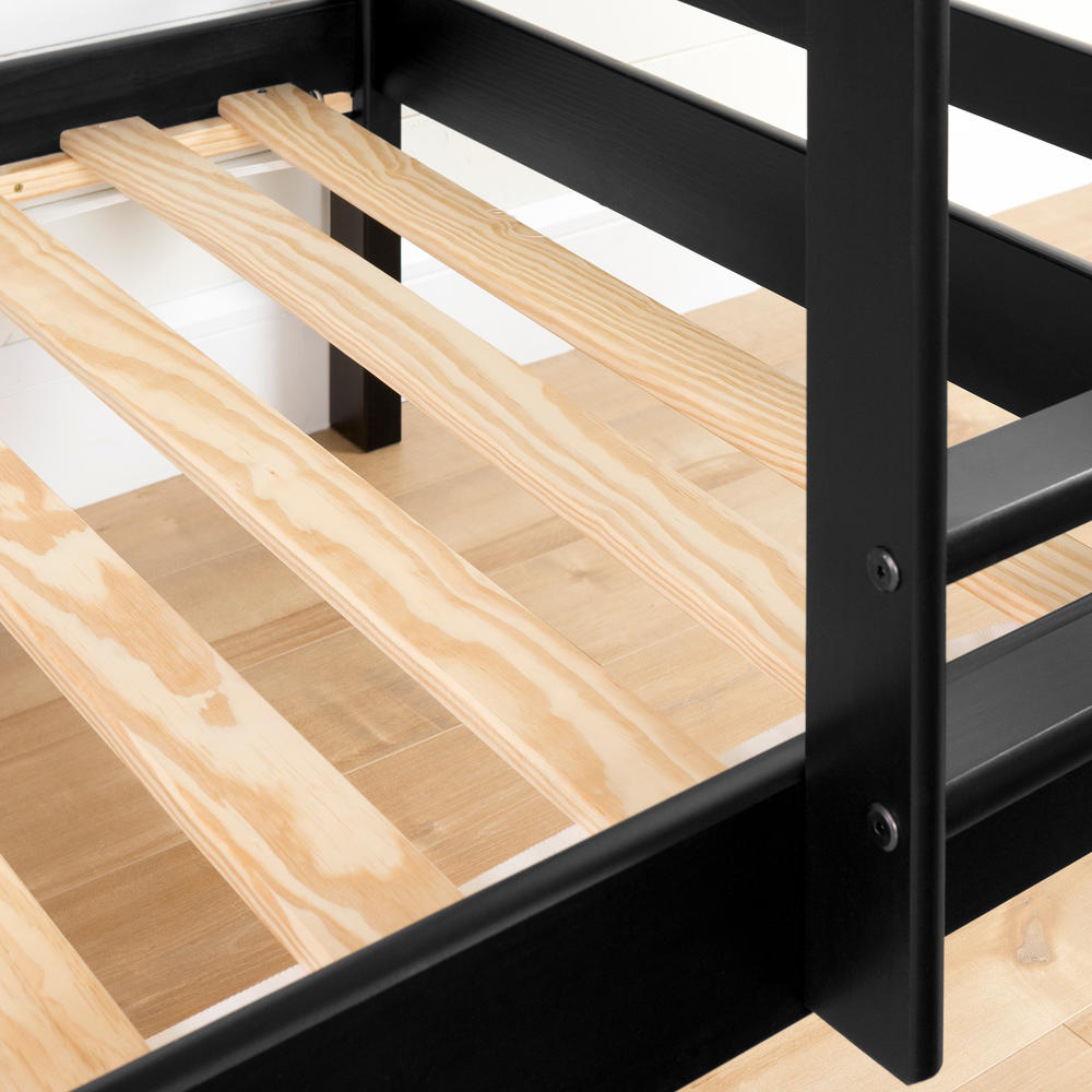 South Shore Induzy Solid Wood Industrial Bunk Beds- Matte Black