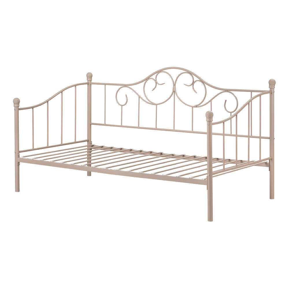 South Shore Lily Rose Metal Daybed with Metal Slats- Pink Blush
