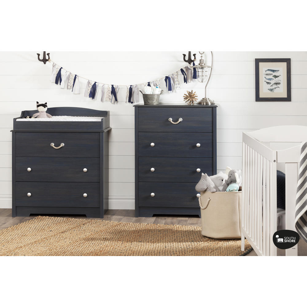 South Shore Aviron Changing Table with Drawers, Blueberry