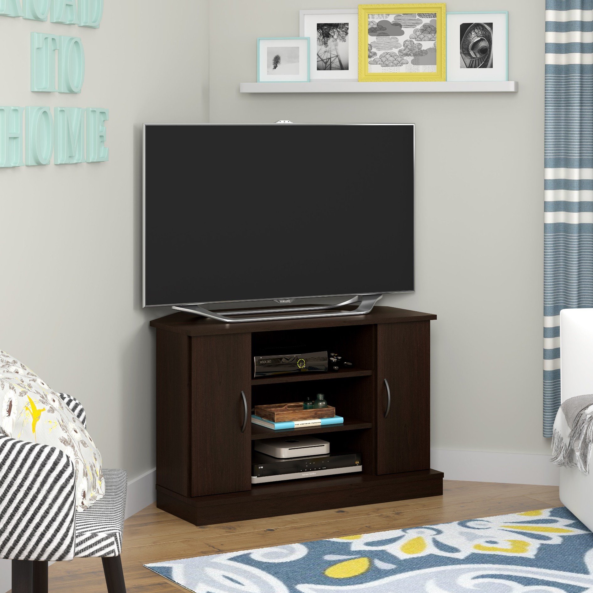 Good To Go Corner Tv Stand Cherry