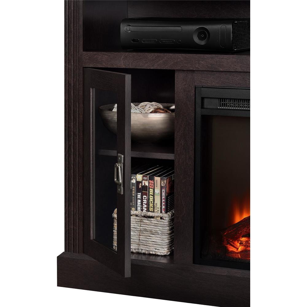 Dorel Home Furnishings Chicago Espresso Fireplace TV Stand