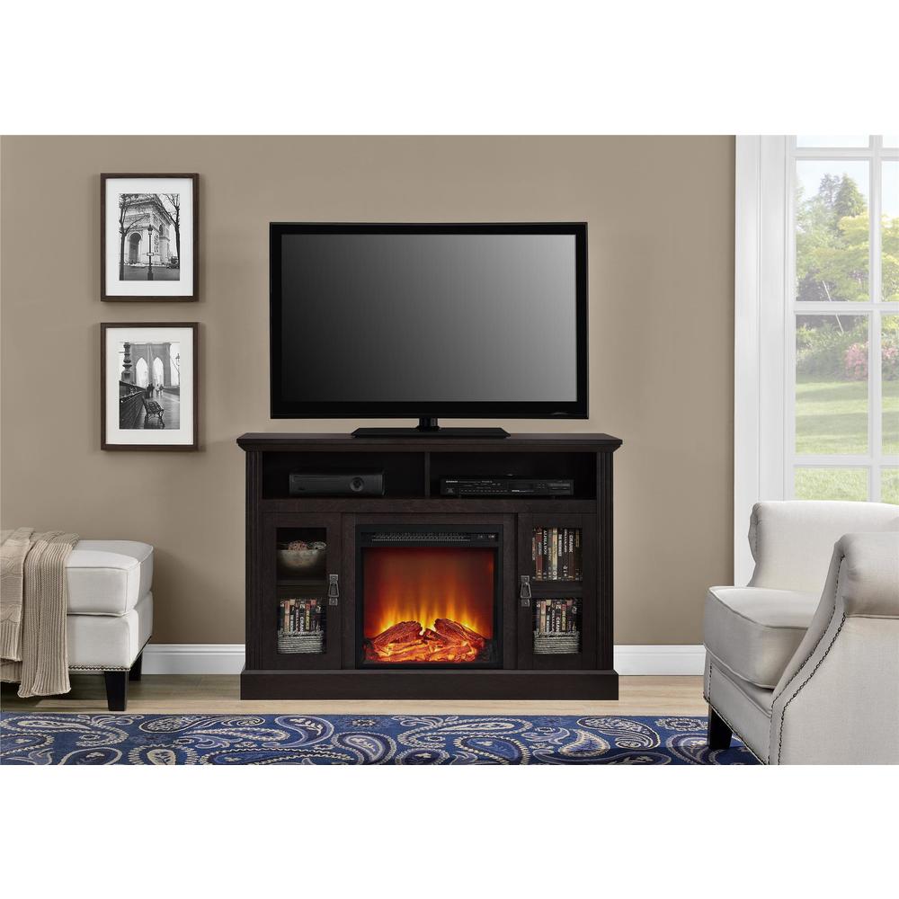 Dorel Home Furnishings Chicago Espresso Fireplace TV Stand