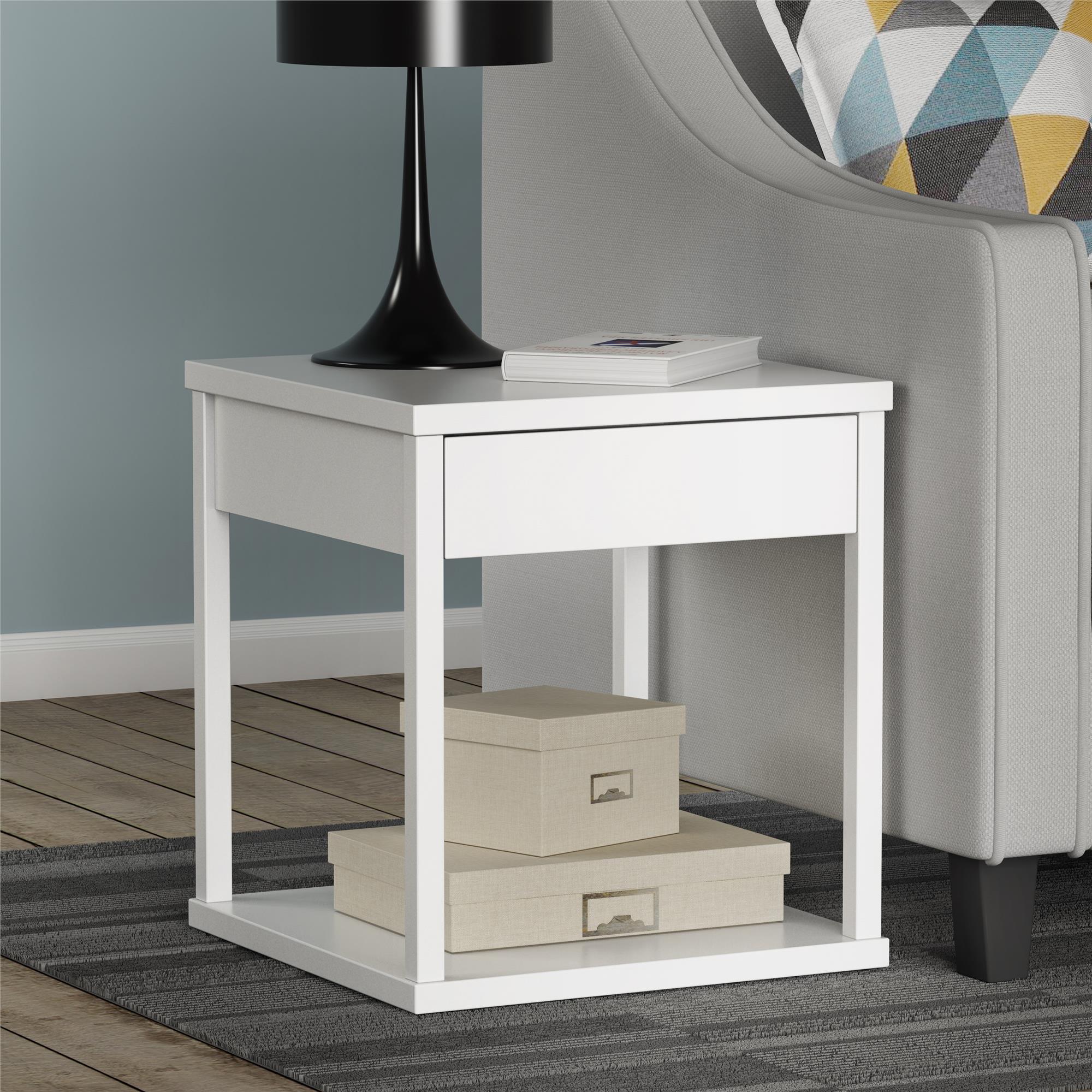 Dorel End Table With Drawers White