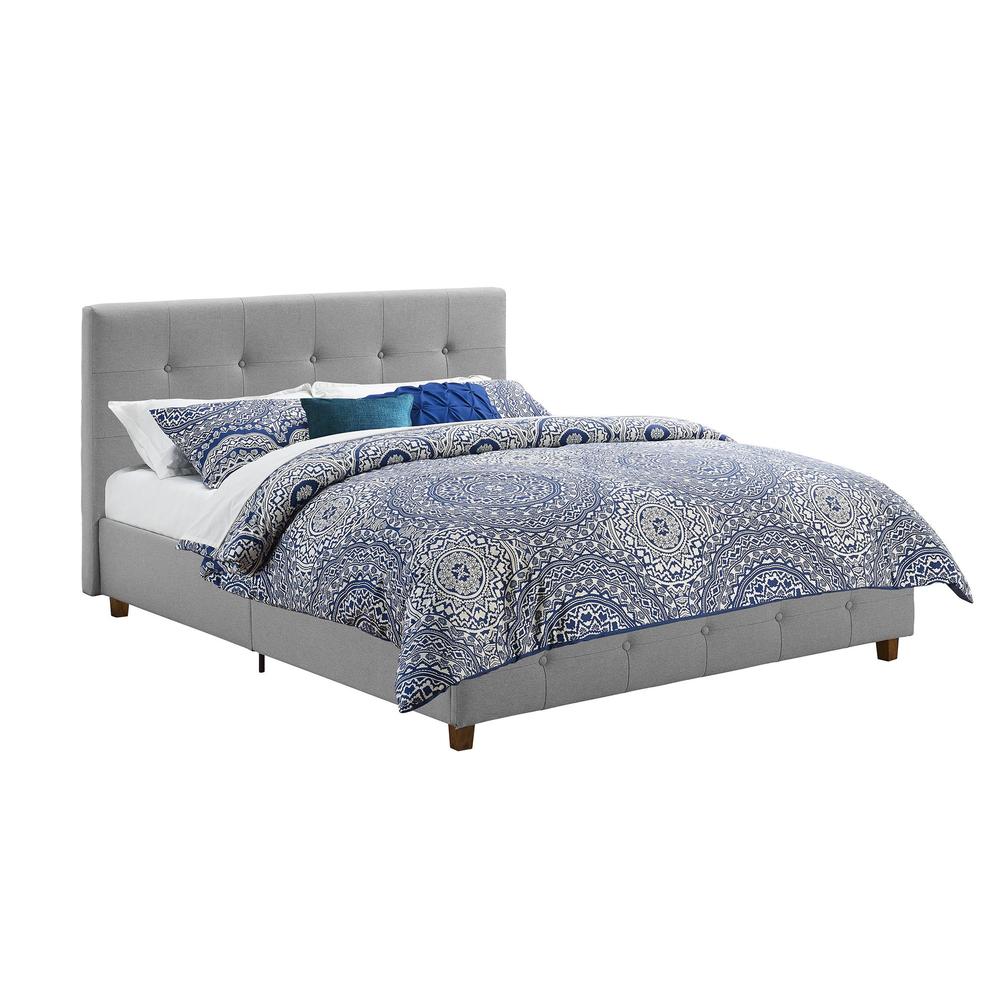Dorel Home Furnishings Ryan Grey Linen Upholstered Full Bed