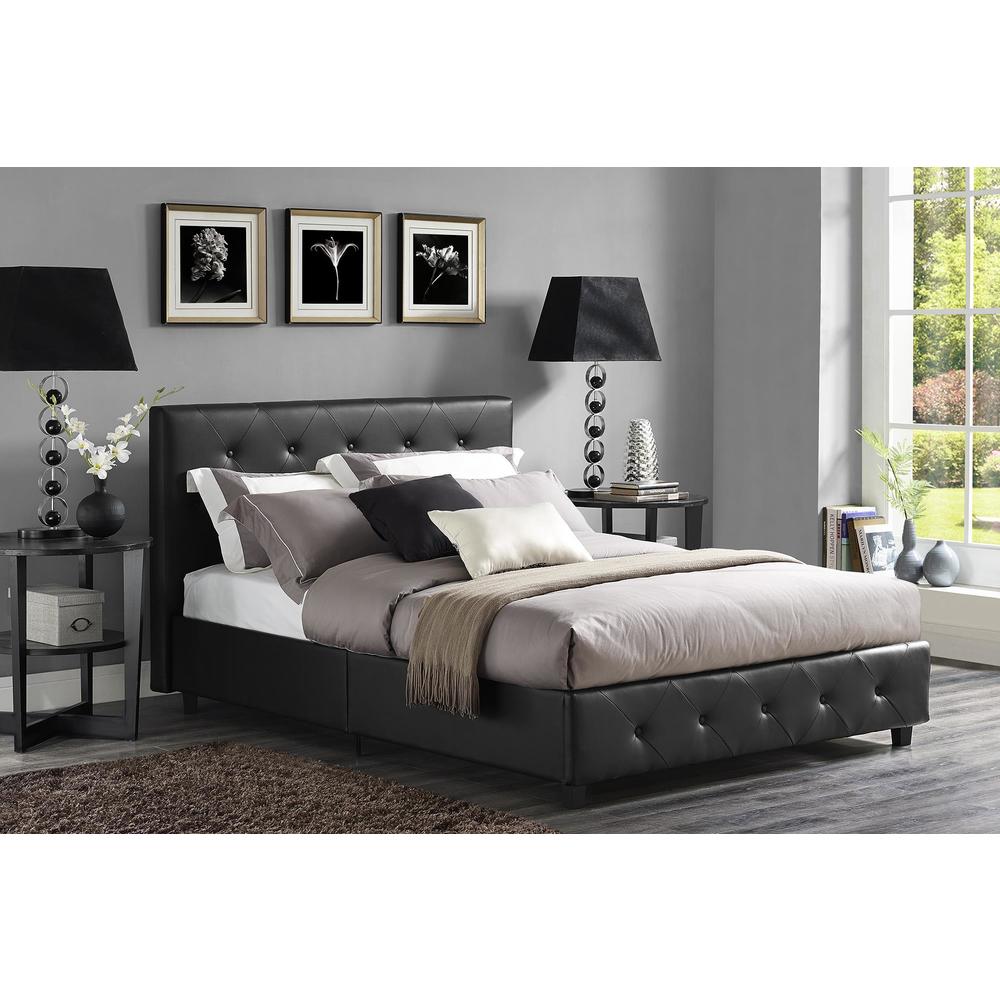 Dorel Home Furnishings Dean Black Faux Leather Upholstered Full Bed