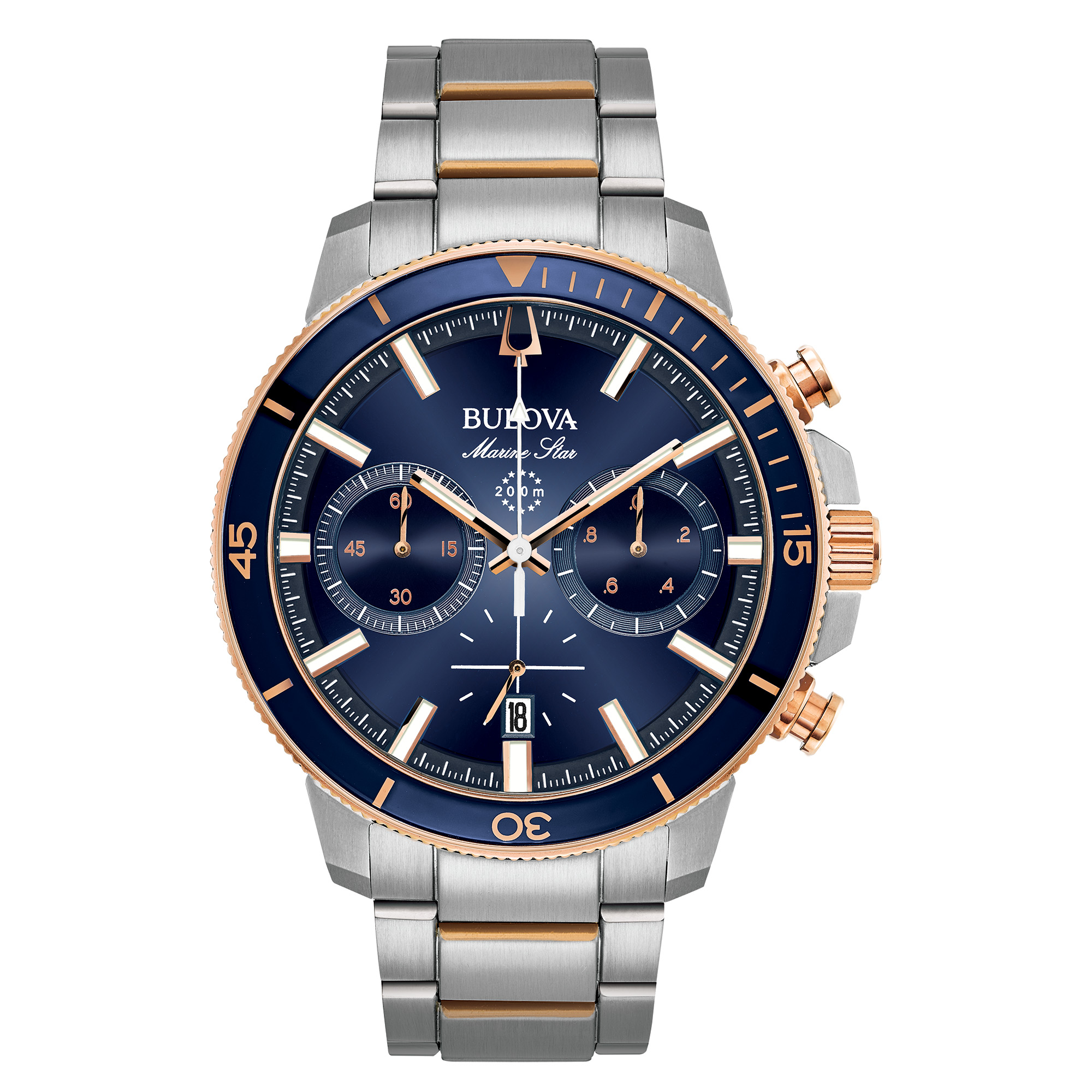 Bulova Men's Blue Dial Marine Star Chronograph Watch