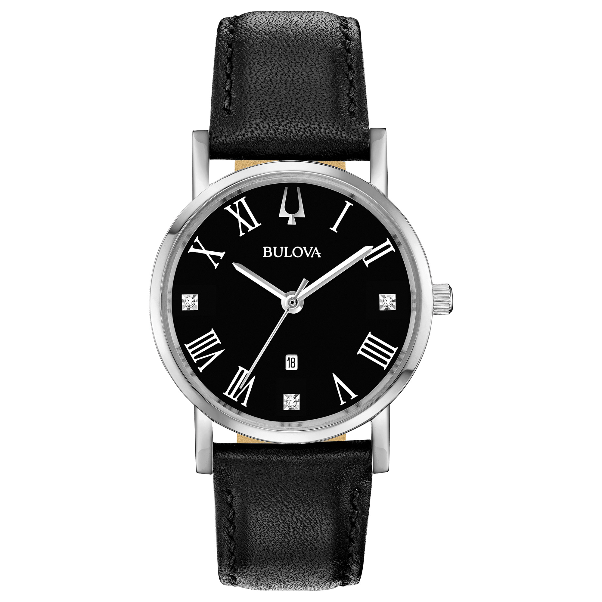 Bulova Ladies' Classic Stainless Steel Case Leather Strap Watch