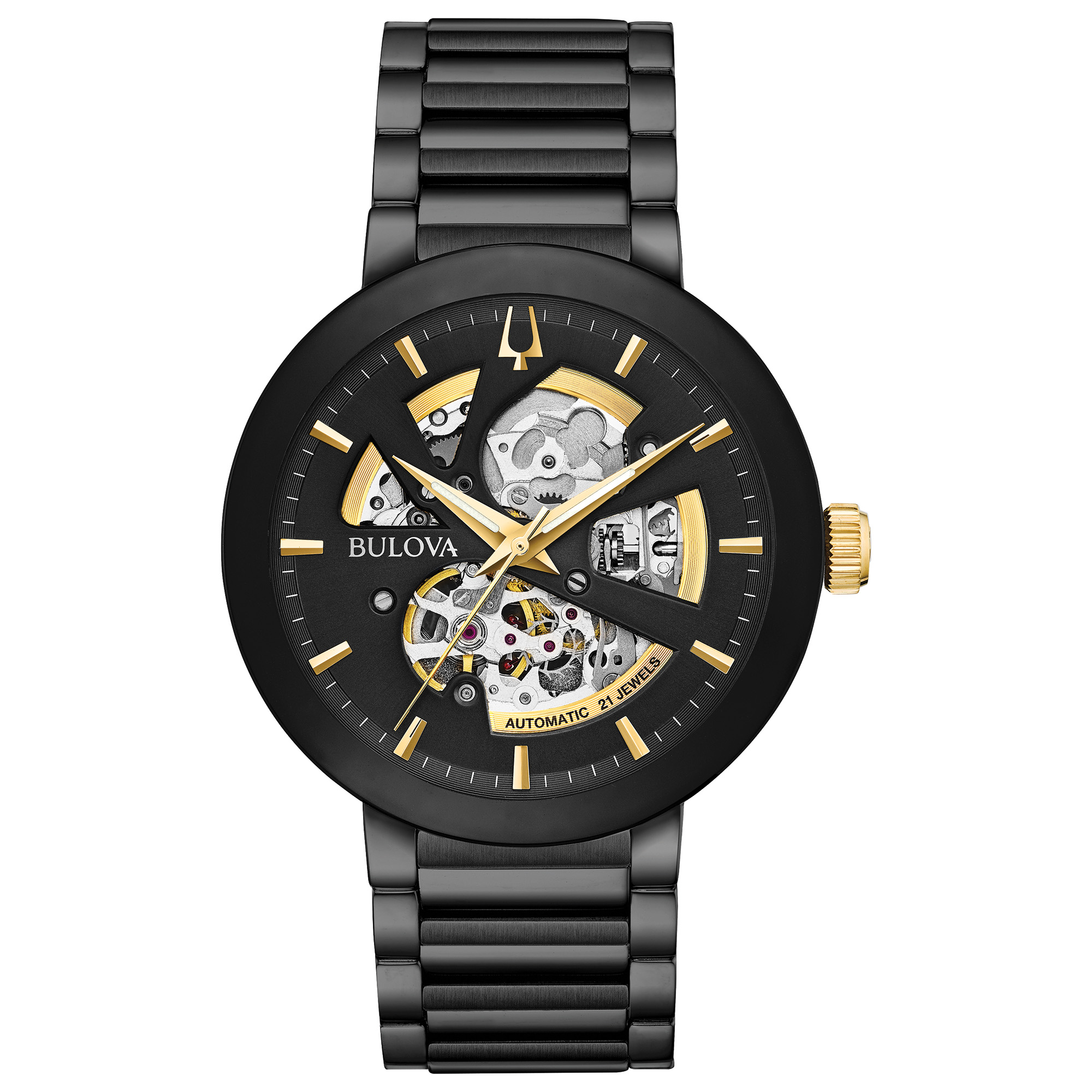 Bulova Men's Modern Automatic Ion Plated Black Bracelet Watch