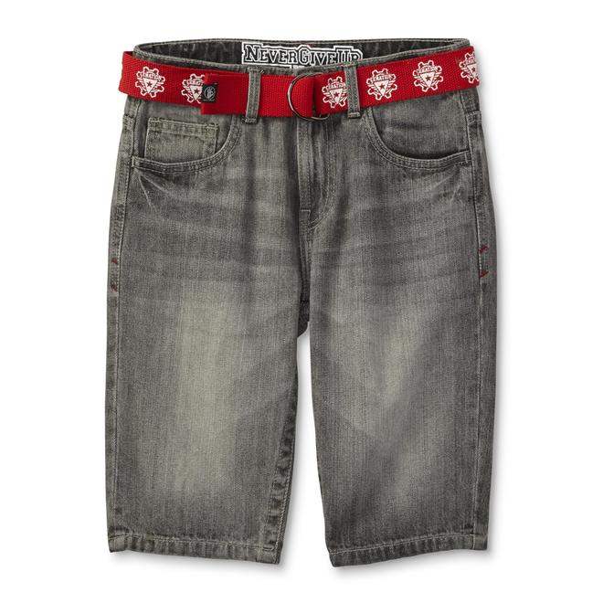 Never Give Up By John Cena Boy's Denim Shorts & Belt Cenation