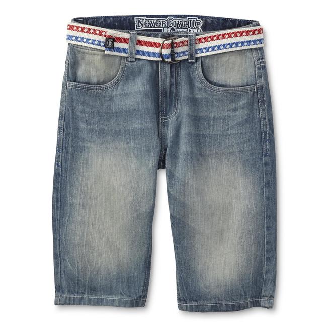 Never Give Up By John Cena Boy's Belted Denim Shorts ...
