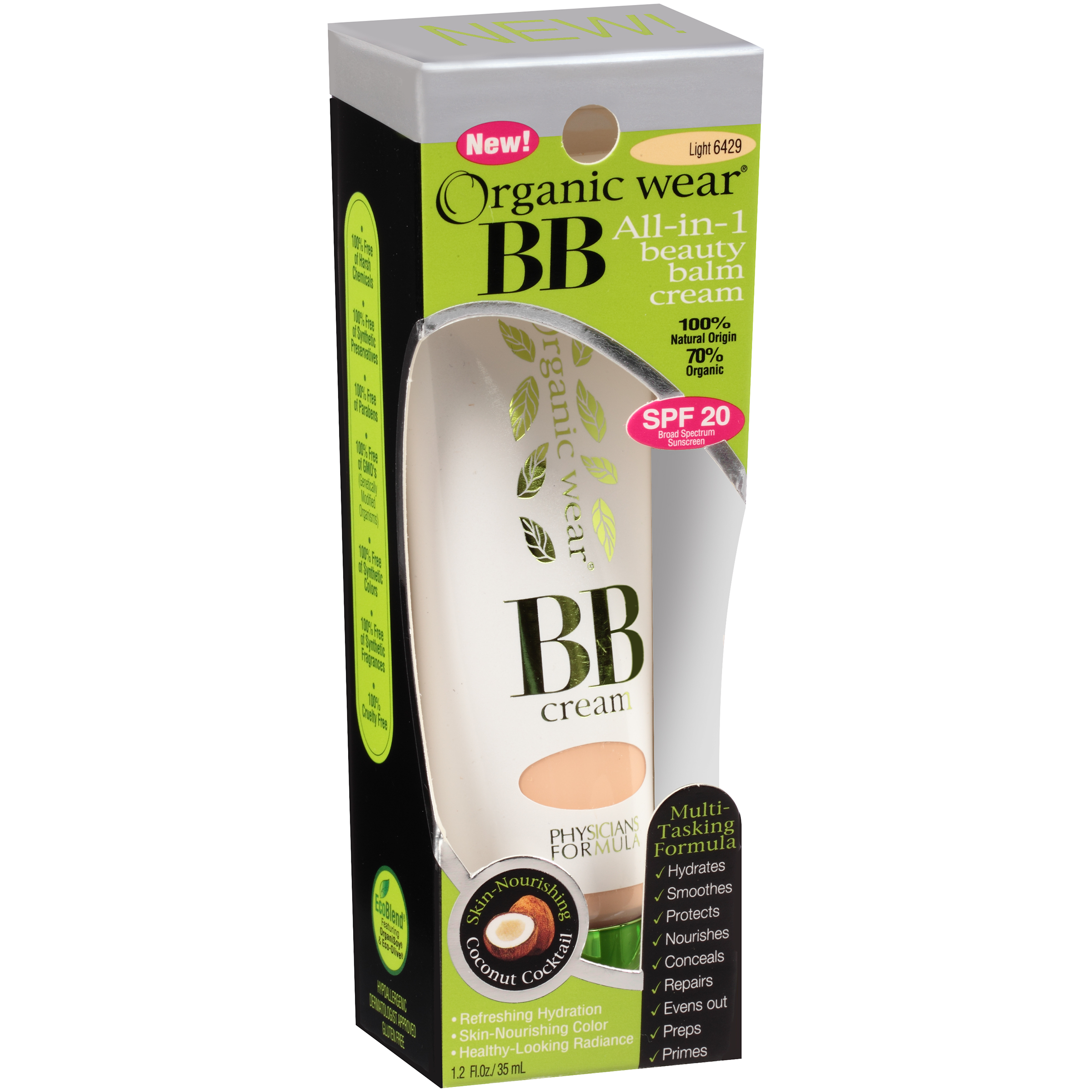 Physicians Formula Organic Wear 100% Natural Origin BB Beauty Balm Cream 1.2 Oz.