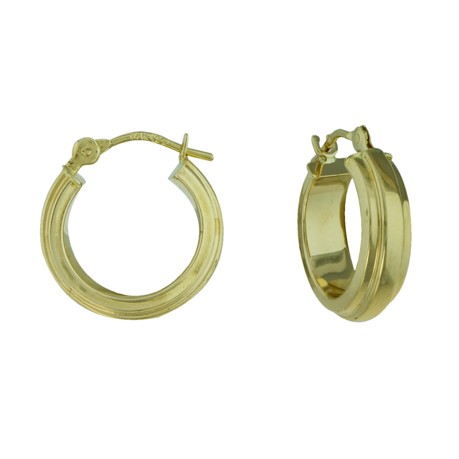 Polished Hoop W/ Raised Center Earrings Polished Hoop W/ Raised Center Earrings