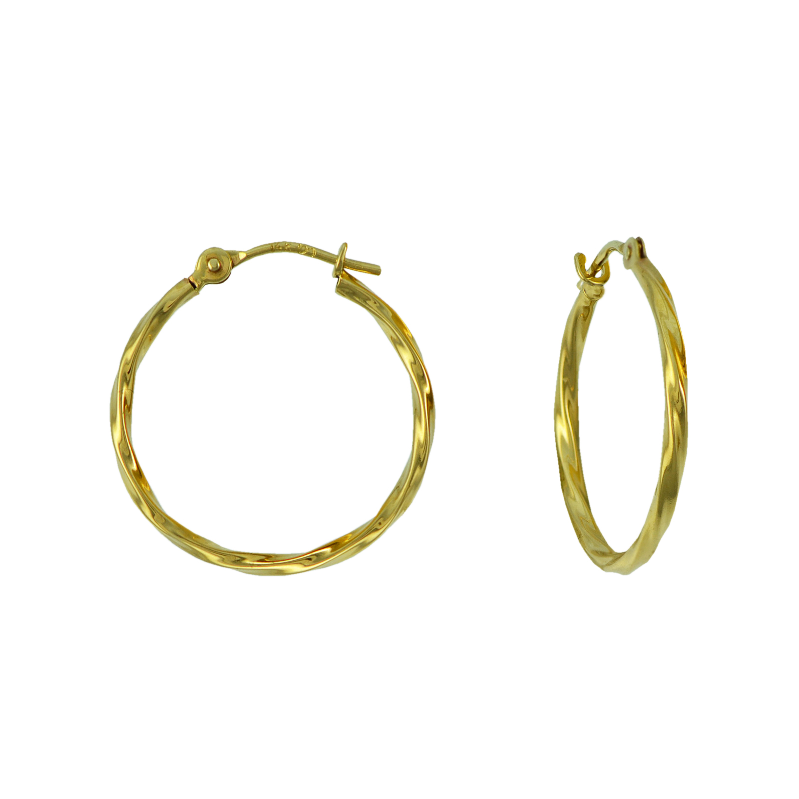 14K Yellow Gold Twist Hoop Earrings 14K Yellow Gold Twist Hoop Earrings