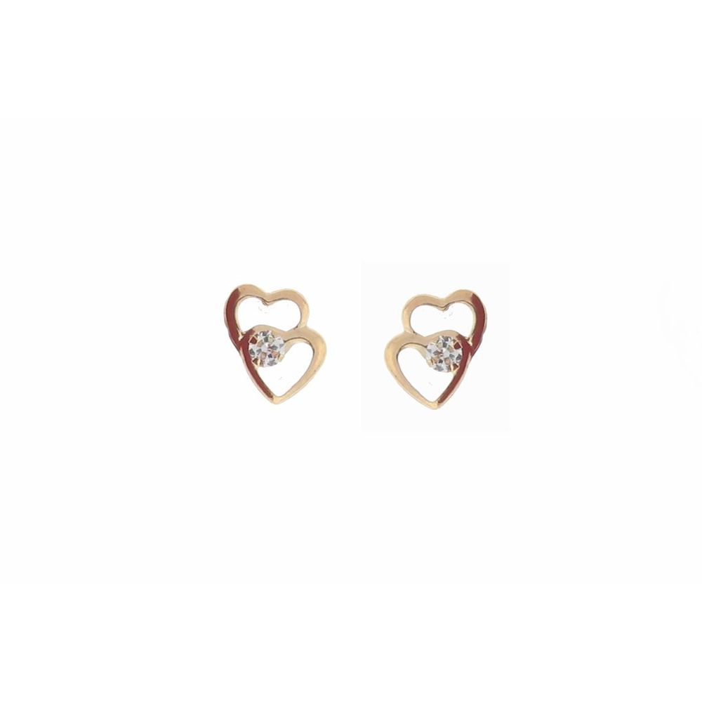 10kt Cubic Zirconia Double Ear Studs, Clear 10kt Cubic Zirconia Double Ear Studs, Clear
