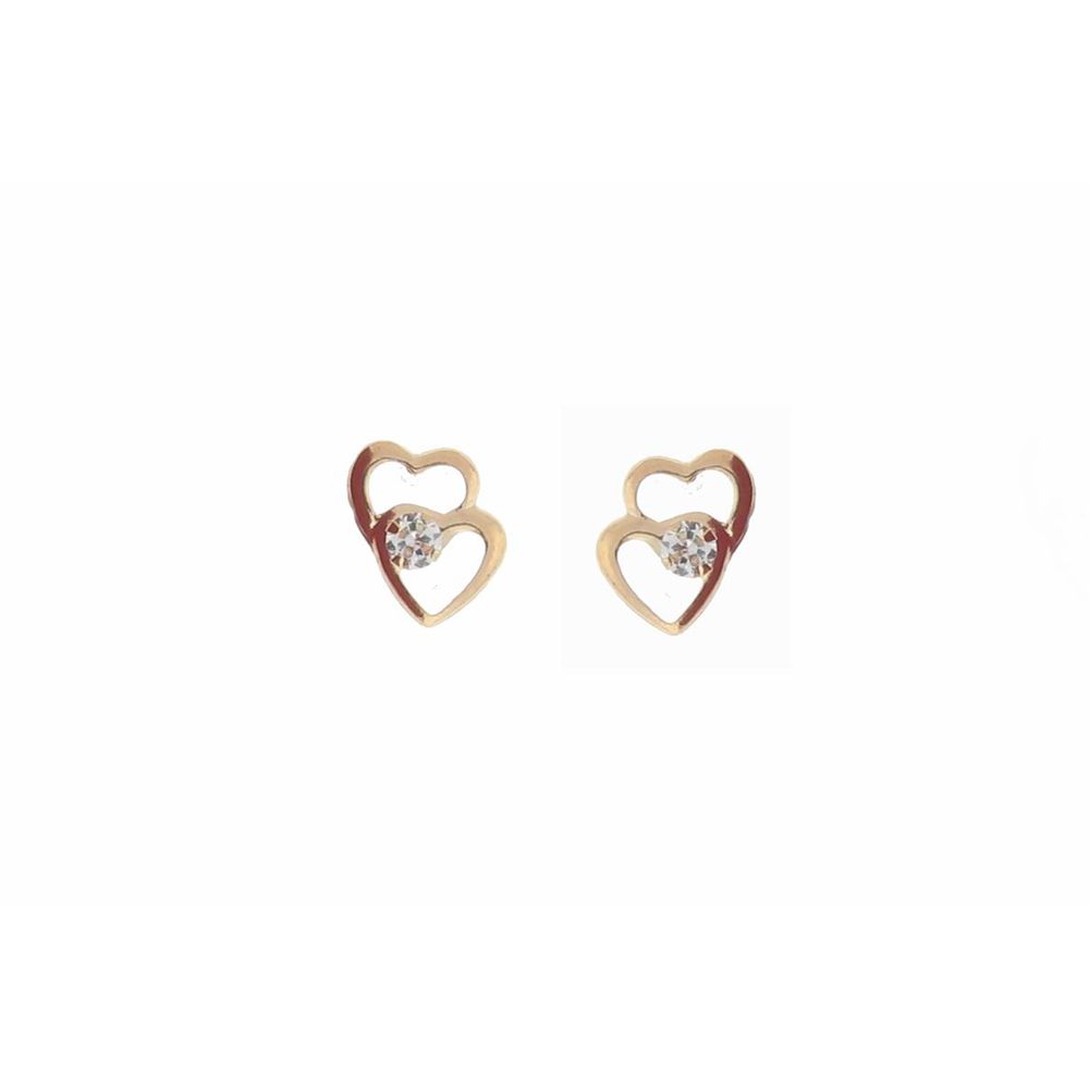 10kt Cubic Zirconia Double Ear Studs