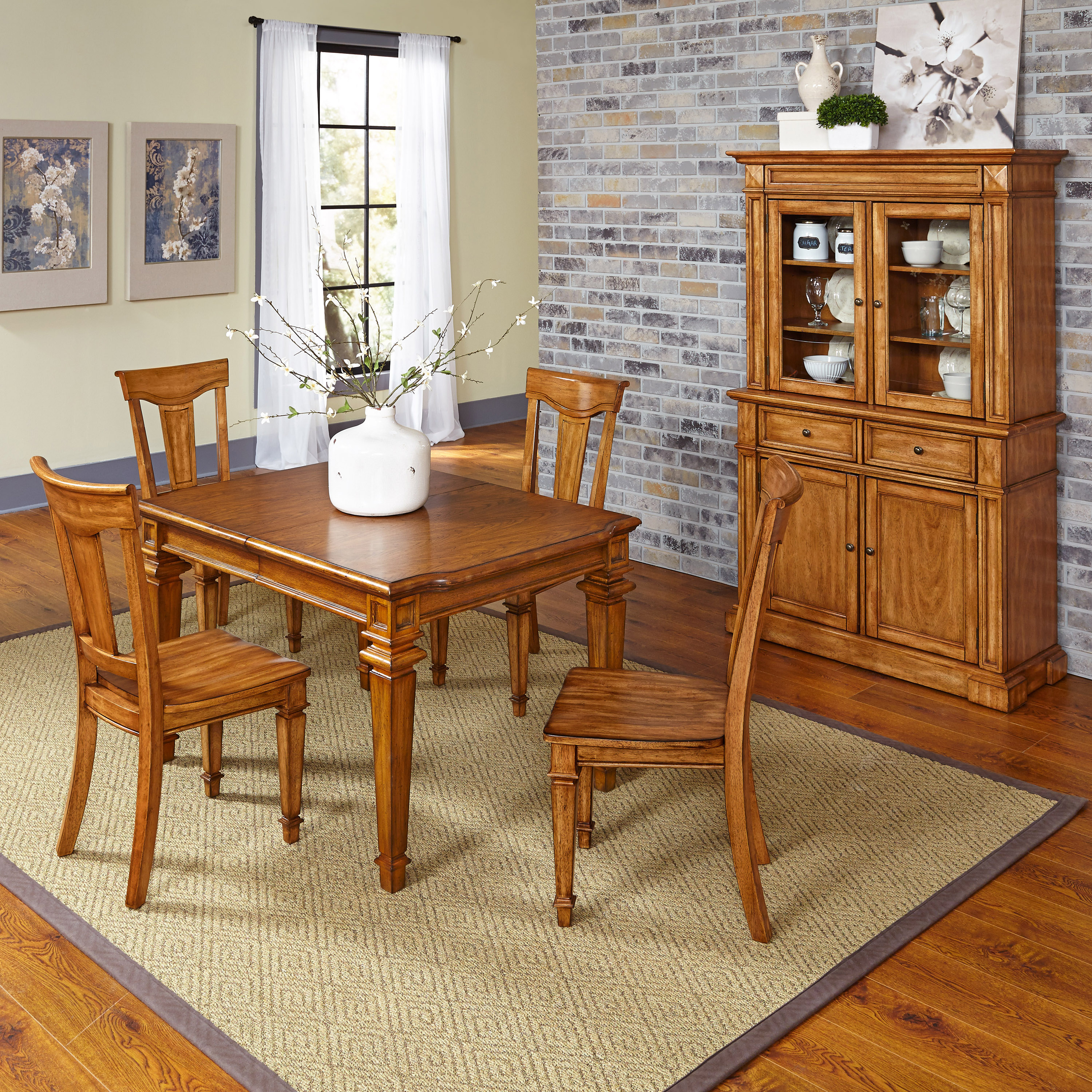 Home Styles Oak Americana 5PC Dining Set w/ Buffet and Hutch