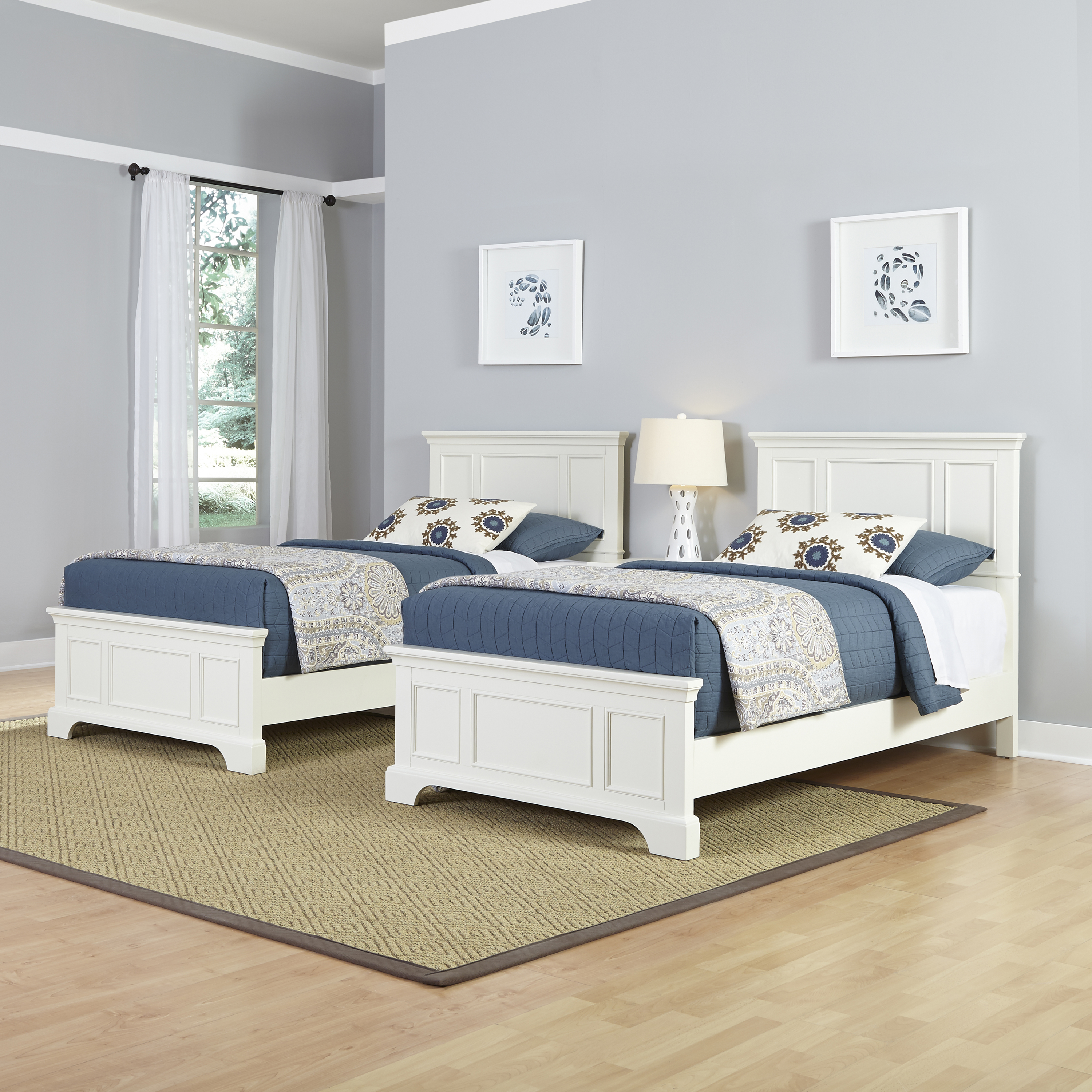 Home Styles Naples Two Twin Beds and Night Stand