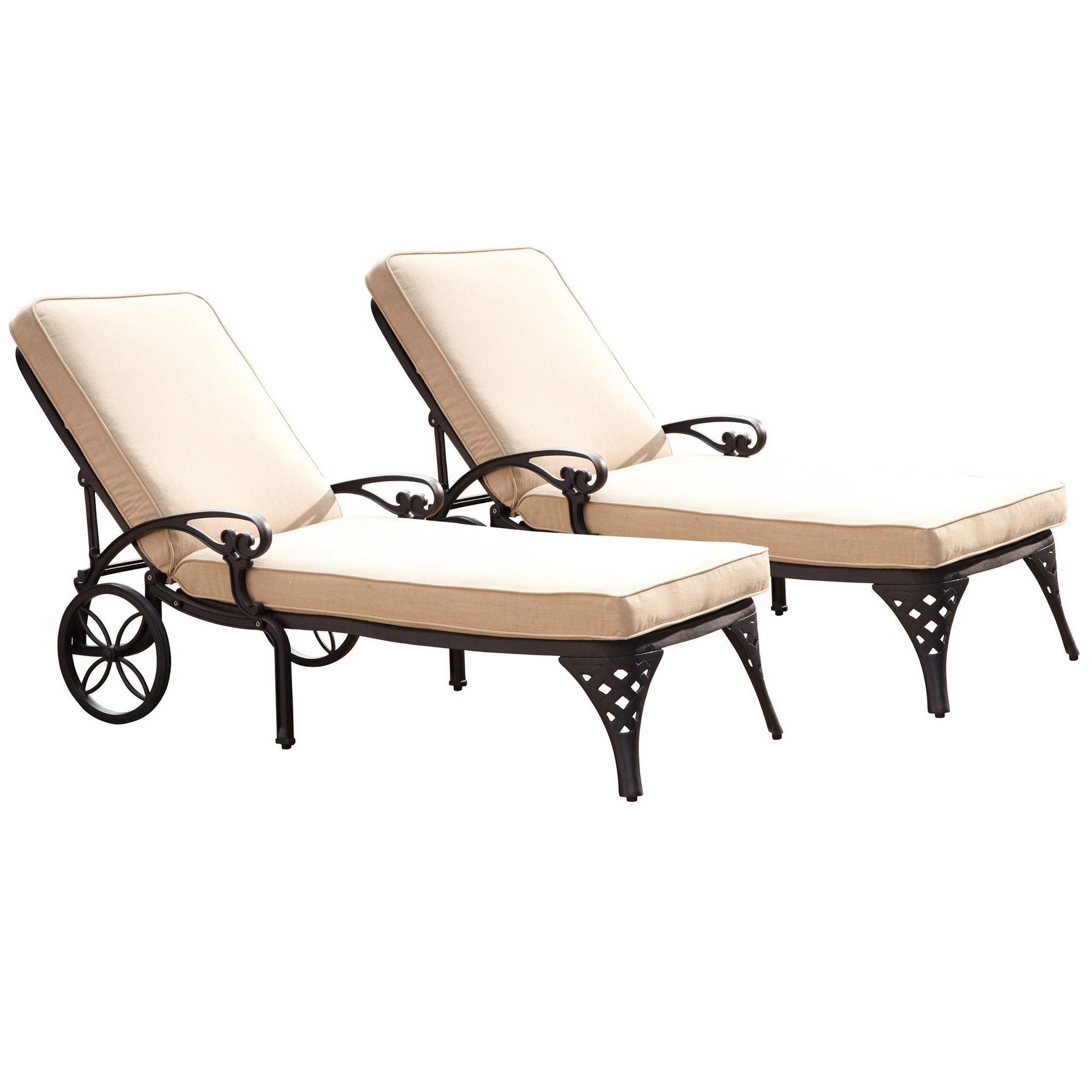 Home Styles Biscayne Black Chaise Lounge Chairs (2) Taupe