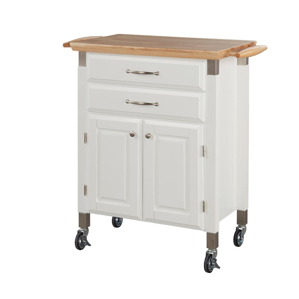 Dolly Madison 36"H x 31"W x 17-3/4"D Solid Wood Top Prep & Serve Kitchen Cart