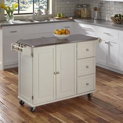 Home Styles Liberty White Kitchen Cart with Stainless Steel Top by Home Styles