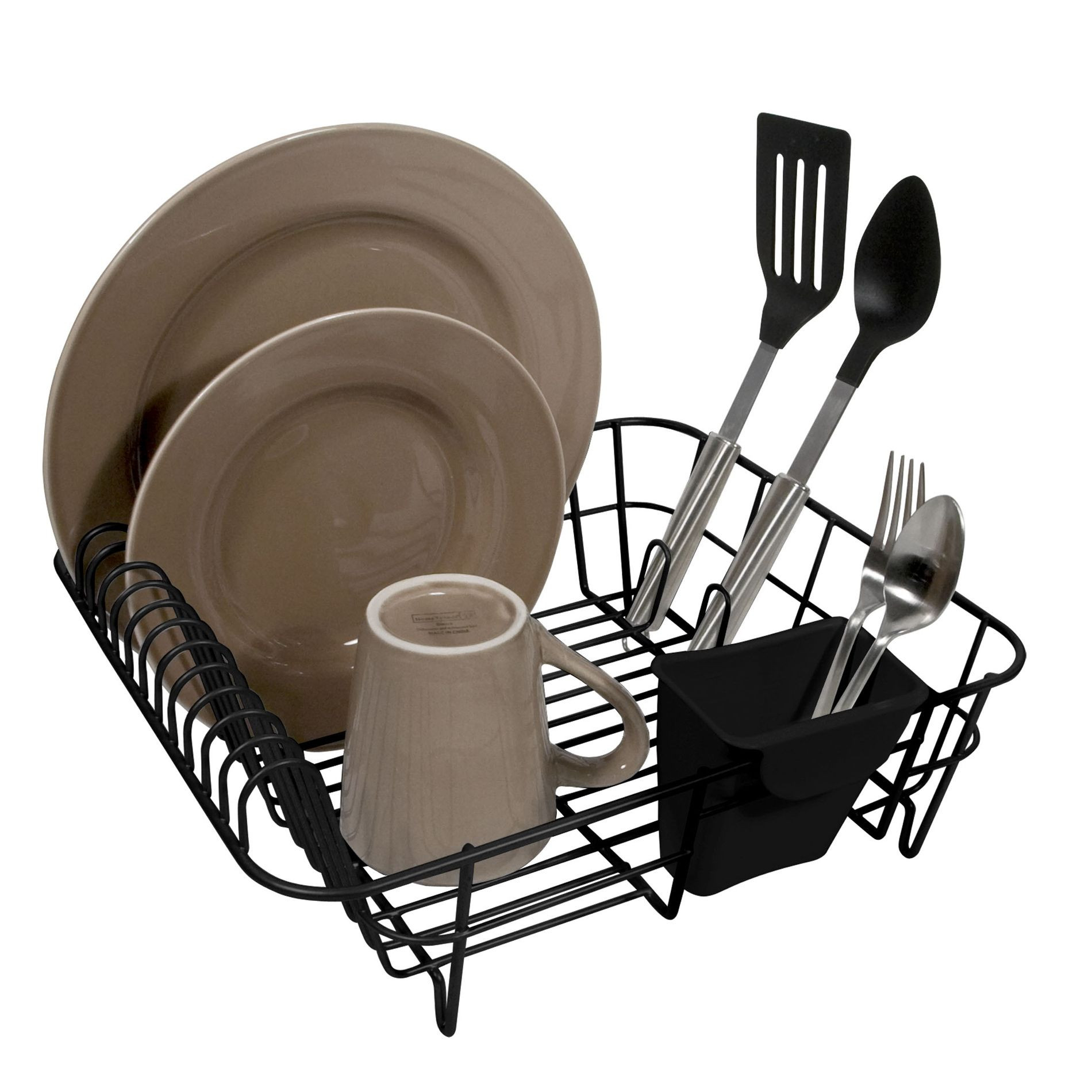 Essential Home Large Dish Drying Rack - Black