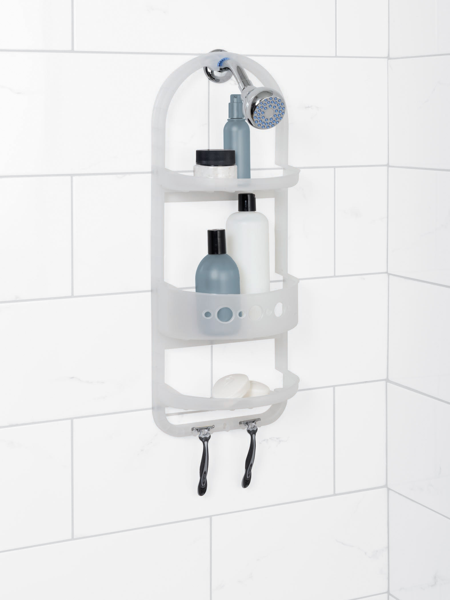 Zenna Home Hanging Shower Caddy, over the Shower Head Bathroom