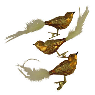 Glass Bird Clip On Christmas Ornaments