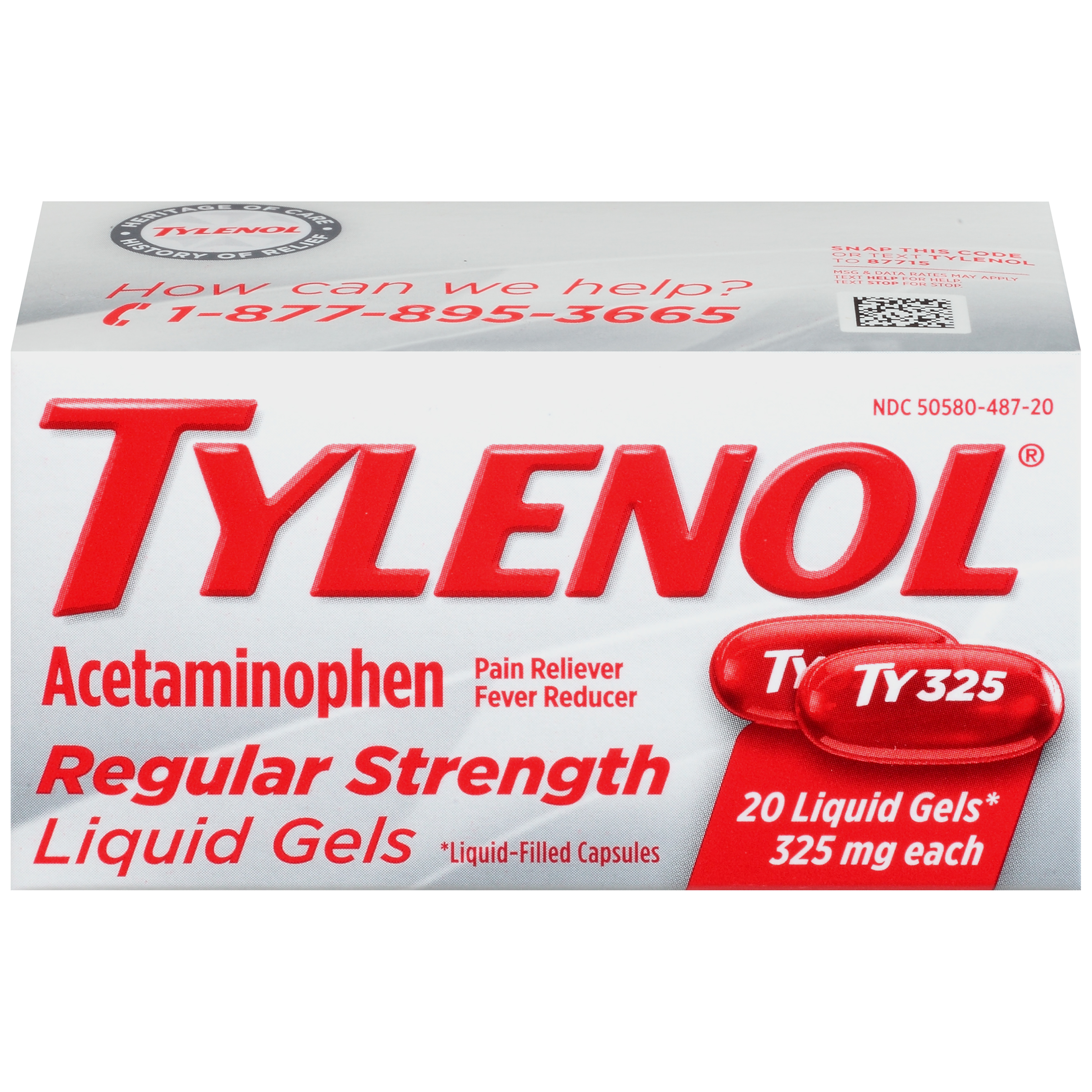 Tylenol Acetaminophen Liquid Gels, 325 mg