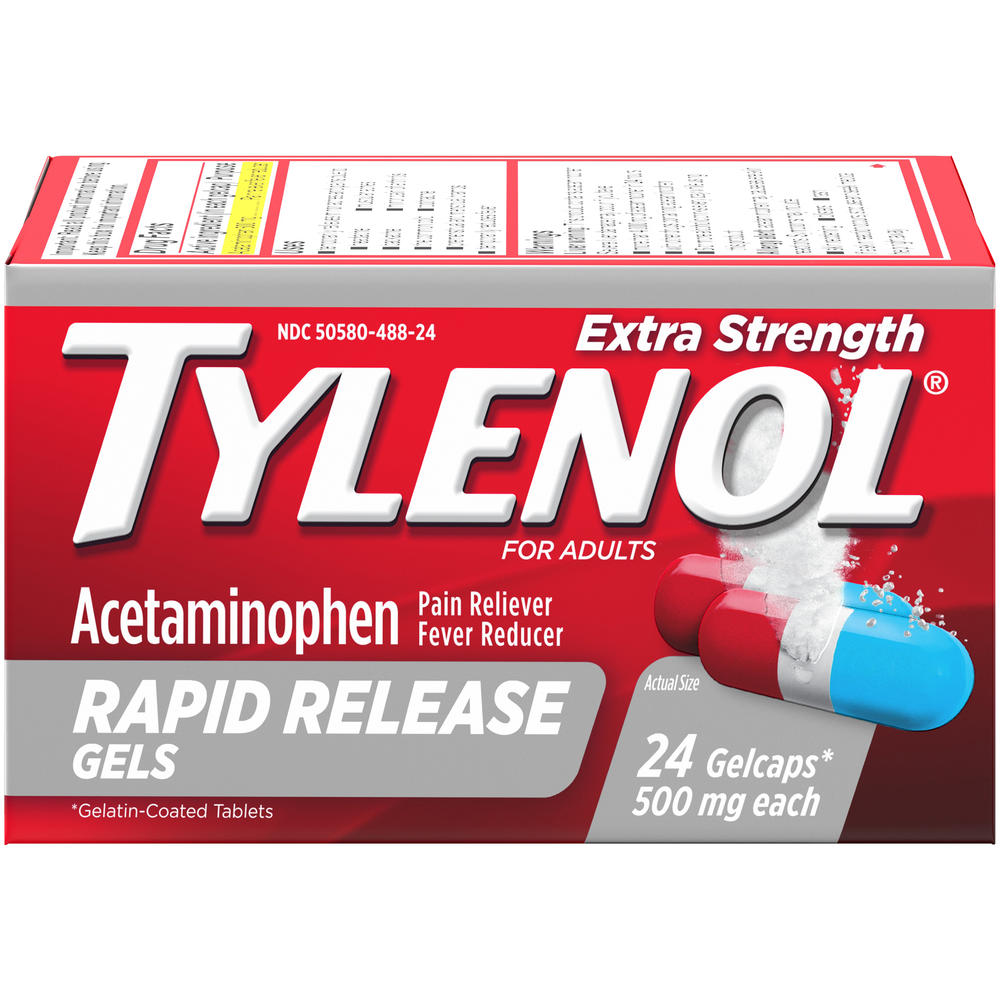 Tylenol Extra Strength Rapid Release Gels with Acetaminophen, 24 ct