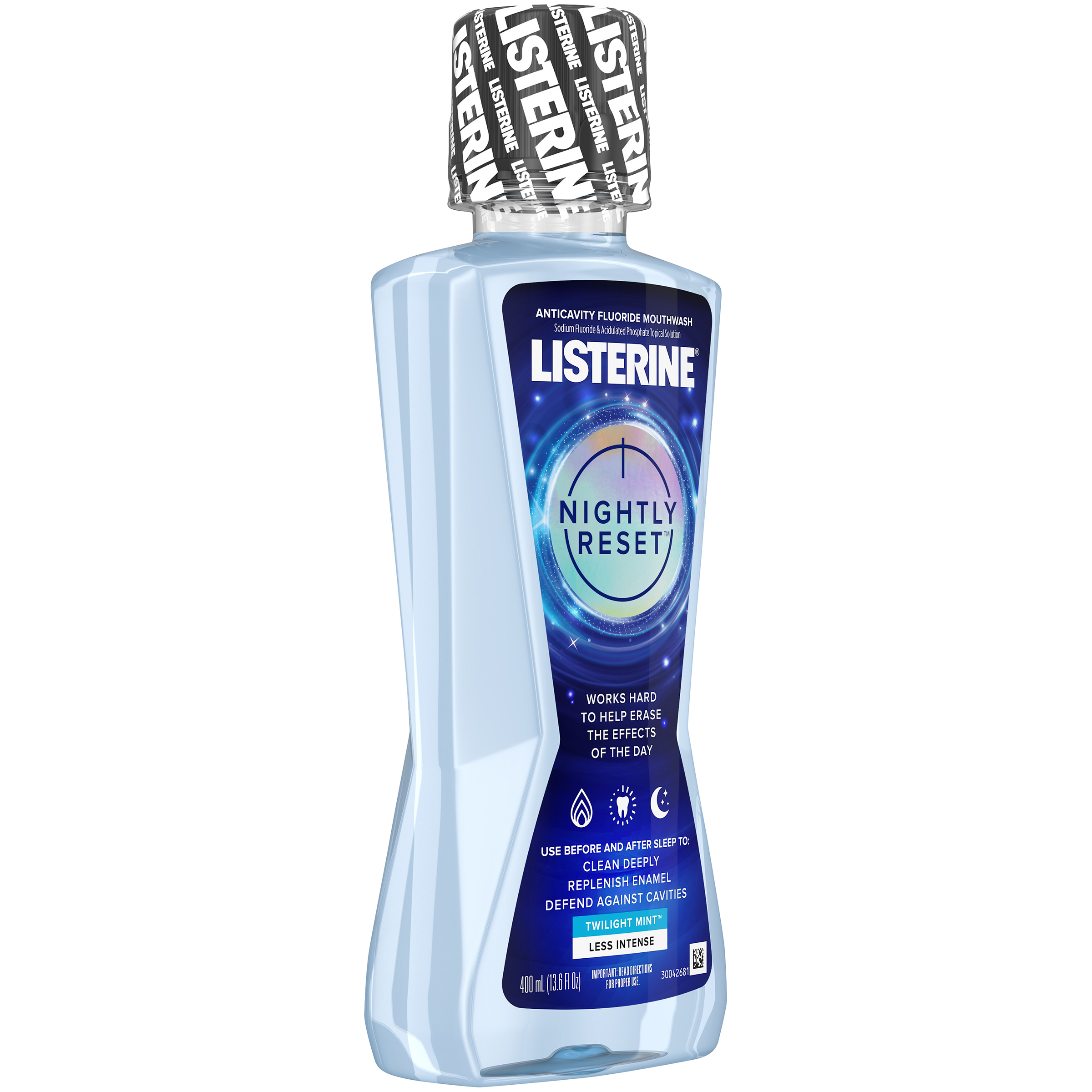 Listerine Nightly Reset Nighttime Mouthwash, Twilight Mint, 400 ml