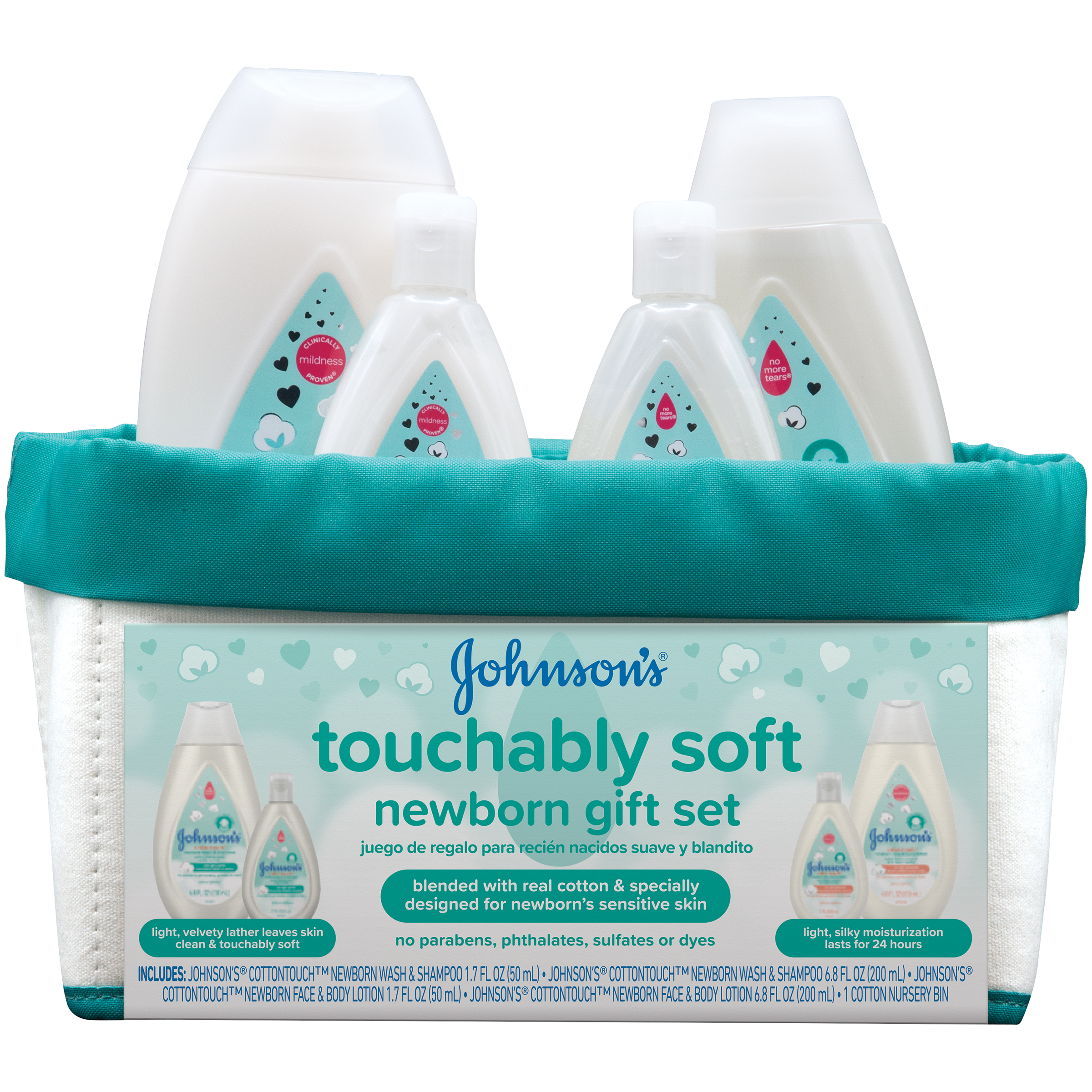 Johnson's  Touchably Soft Newborn Baby Gift Set For New Parents, 5 item