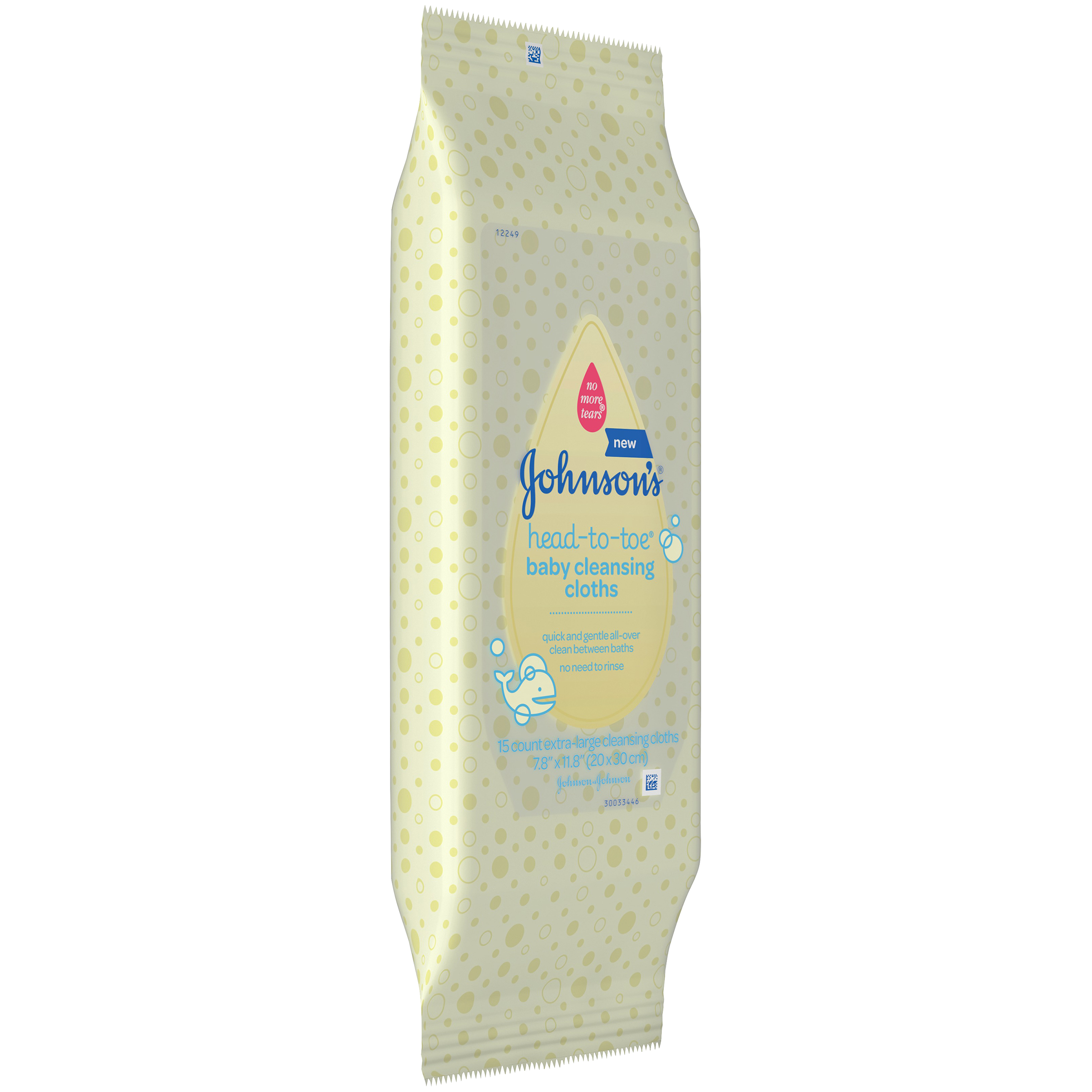 Johnson's  Head-to-Toe Baby Cleansing Cloths, Alcohol Free, 15 ct