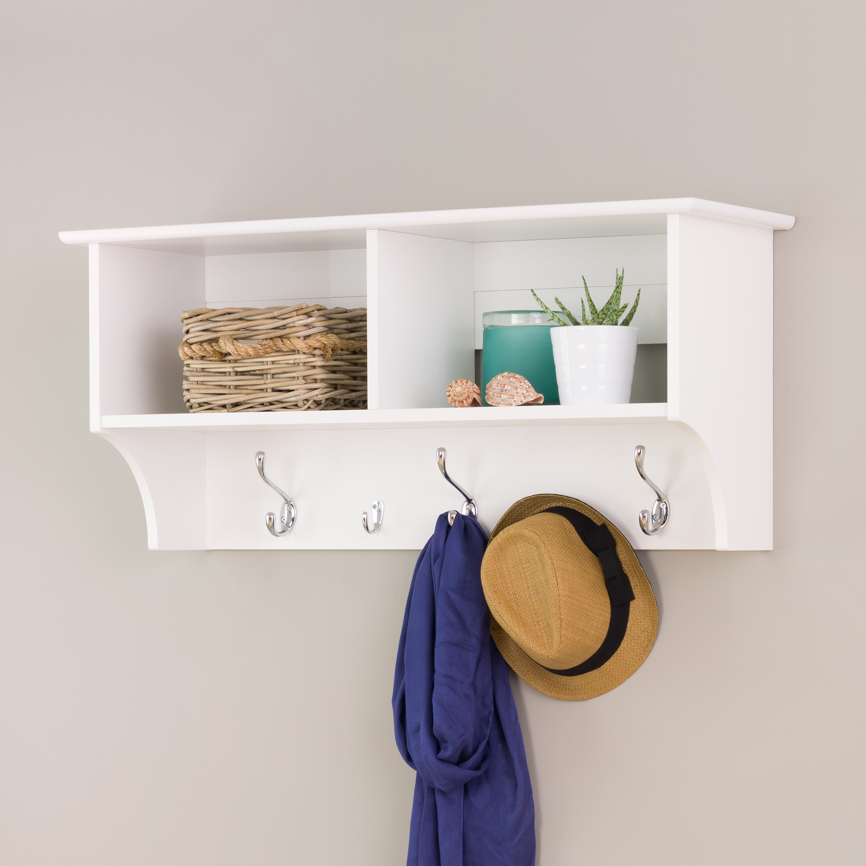 Prepac White 36" Wide Hanging Entryway Shelf