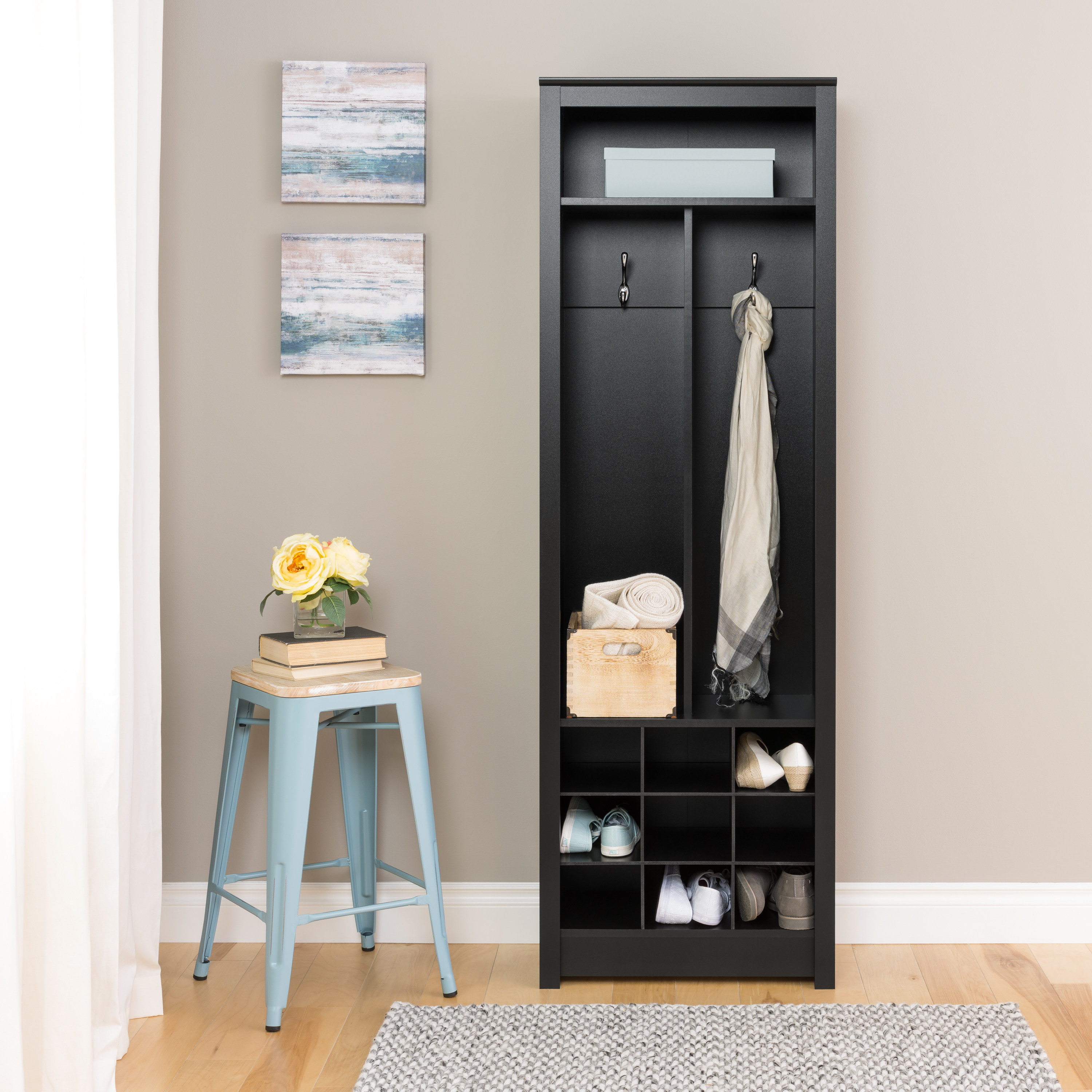 Outdoor Car Storage >> Prepac Space-Saving Entryway Organizer with Shoe Storage, Black Outdoor Car Storage >> Prepac Space-Saving Entryway Organizer with Shoe Storage, Black
