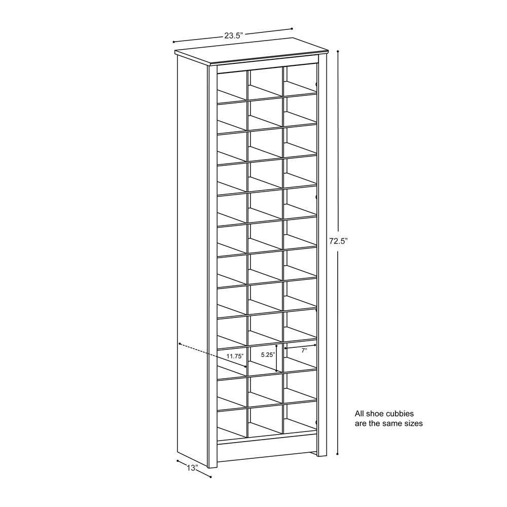 Prepac Space-Saving Shoe Storage Cabinet, Drifted Gray