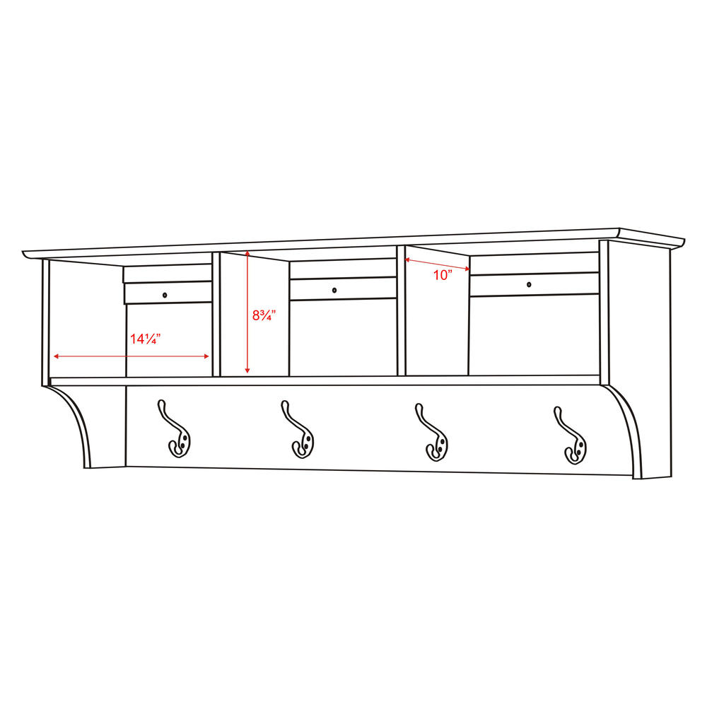 Prepac Sonoma Cubbie Shelf for Entryway