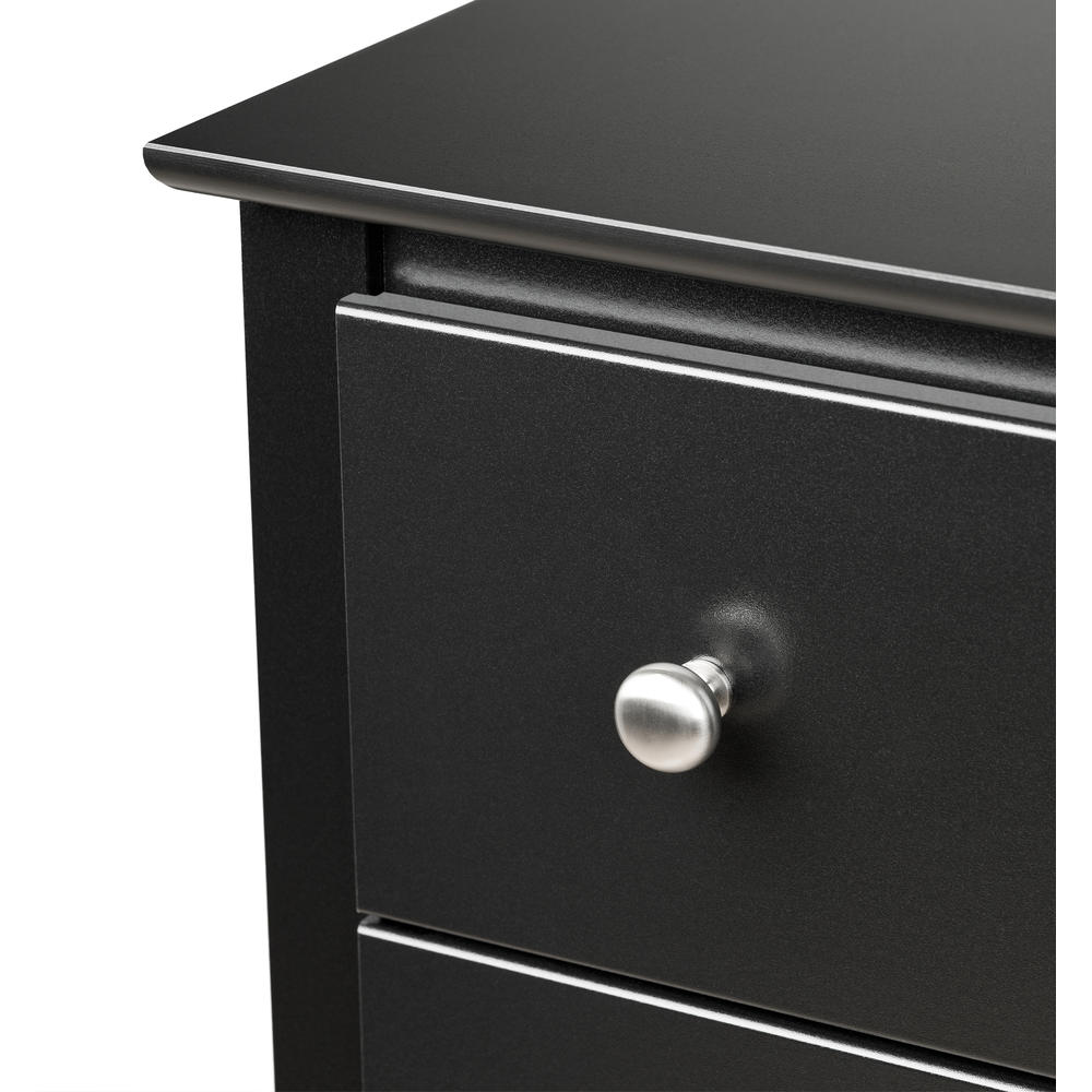 Prepac Black Sonoma Tall 2 Drawer Nightstand with Open Shelf
