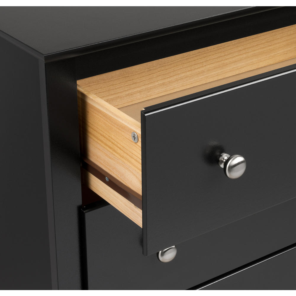 Prepac Black Sonoma Tall 2 Drawer Nightstand with Open Shelf