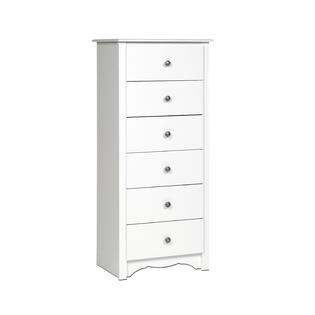 Prepac White Monterey Tall 6 Drawer Chest