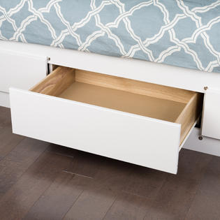 Prepac Monterey White Double Platform Storage Bed